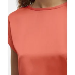 Blouse manches courtes en satin Ellette rose Ruth
