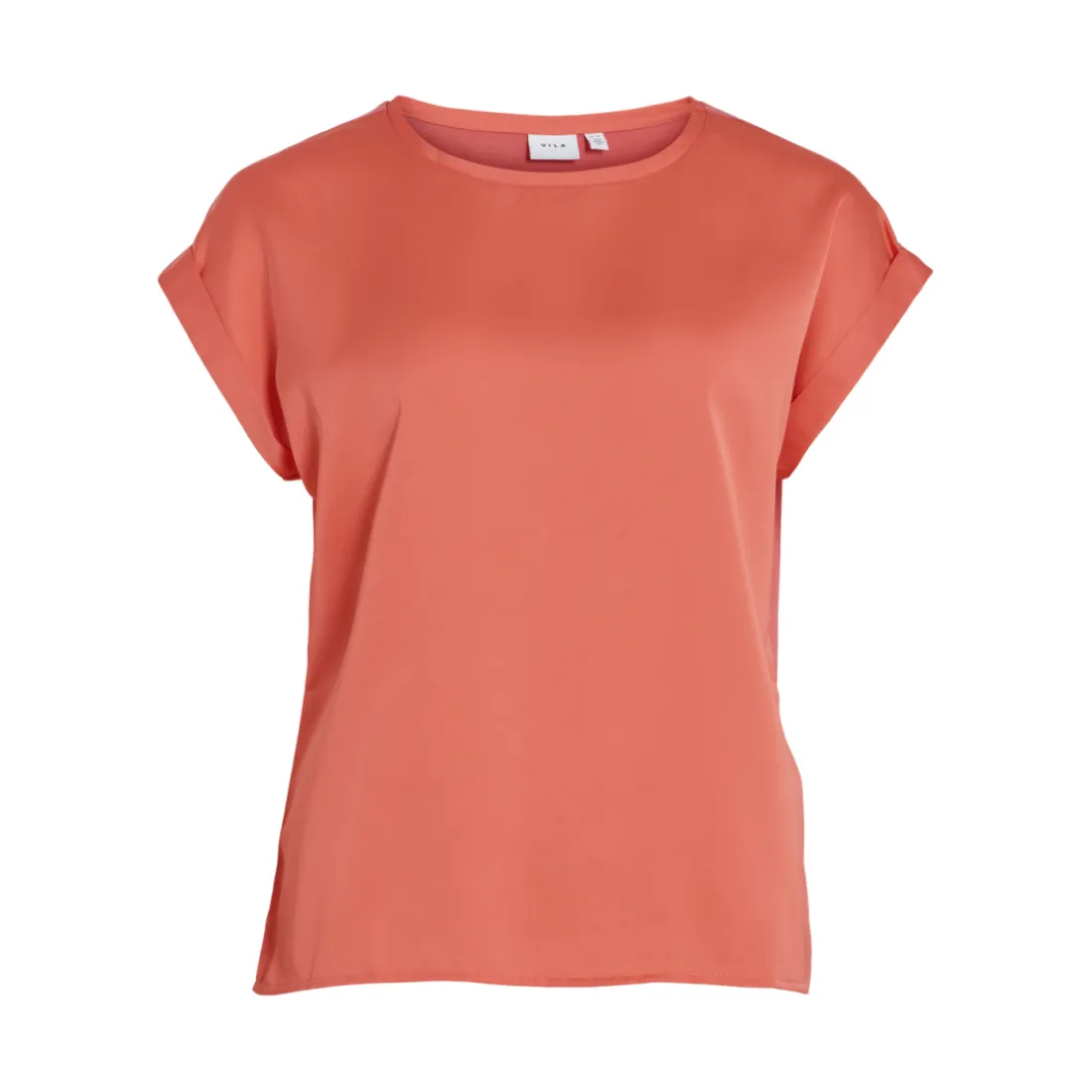 Blouse manches courtes en satin Ellette rose Ruth