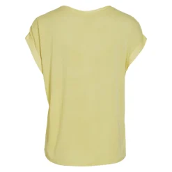 Blouse manches courtes en satin Ellette jaune Tess