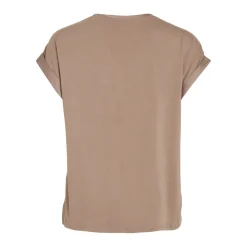 Blouse manches courtes en satin Ellette marron Aria