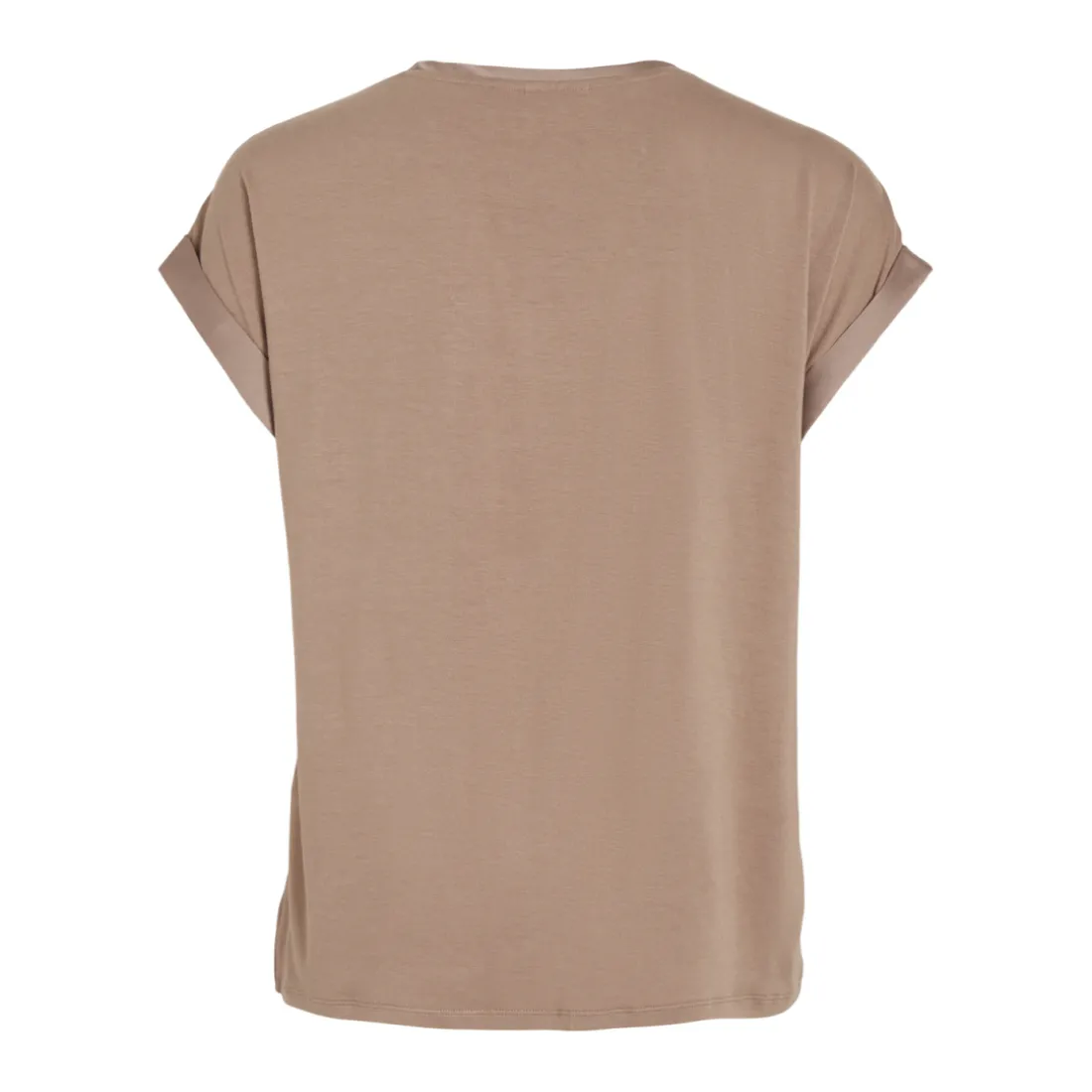 Blouse manches courtes en satin Ellette marron Aria