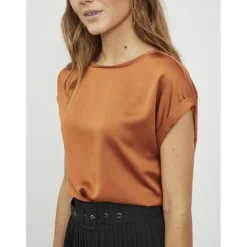 Blouse manches courtes marron Opal