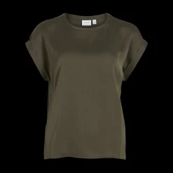 Blouse manches courtes marron Kara