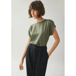 Blouse manches courtes marron Kara