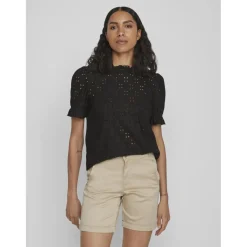 Blouse manches courtes noir Yara