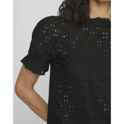 Blouse manches courtes noir Yara