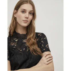 Blouse manches courtes noir Mina