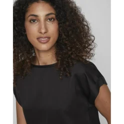 Blouse manches courtes noir Demi