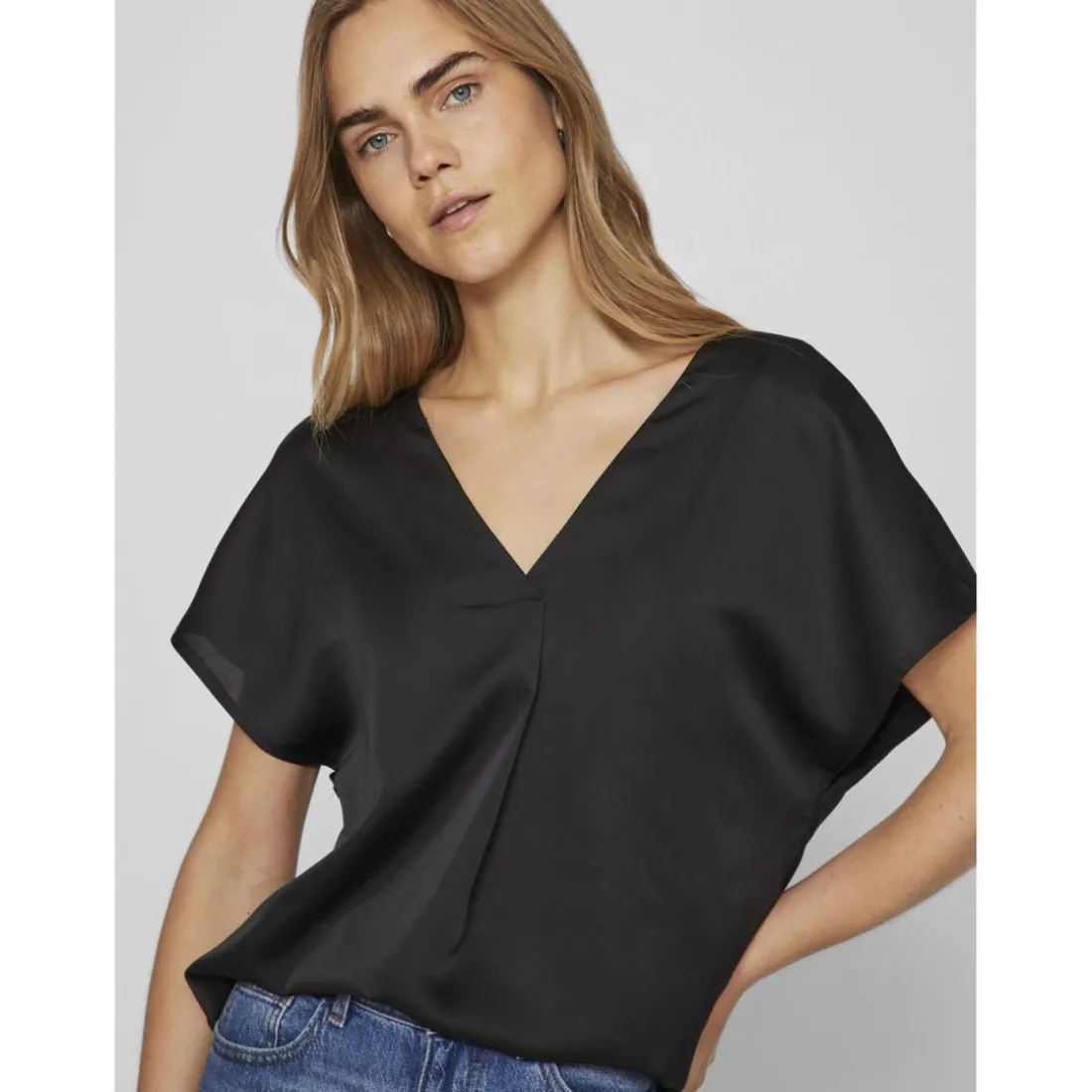 Blouse manches courtes noir Lila