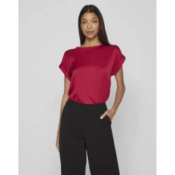 Blouse manches courtes rose Maud