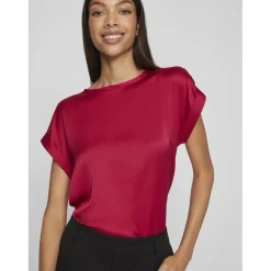 Blouse manches courtes rose Maud