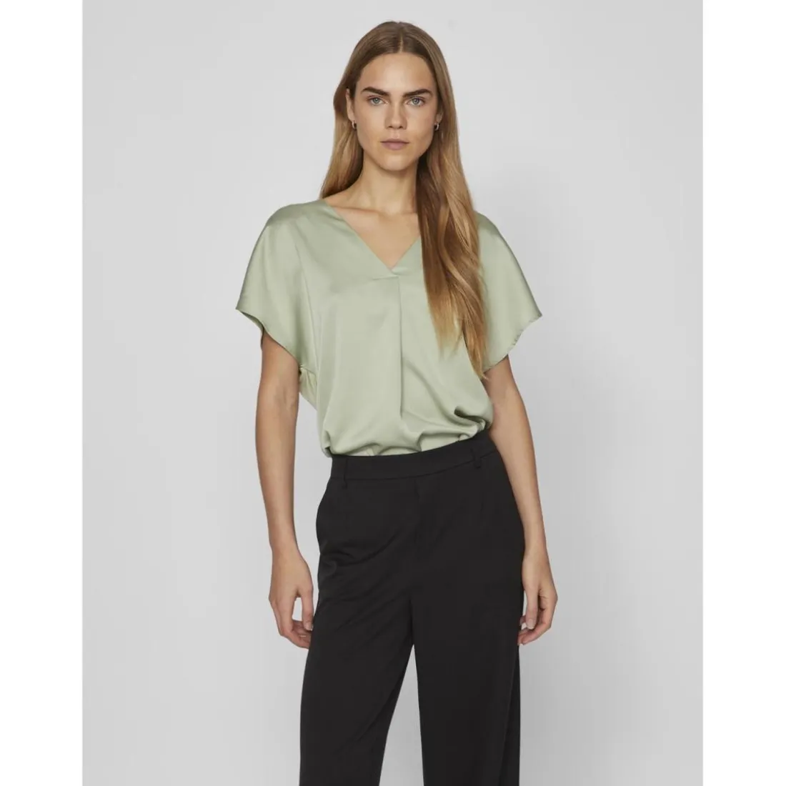 Blouse manches courtes vert Wren