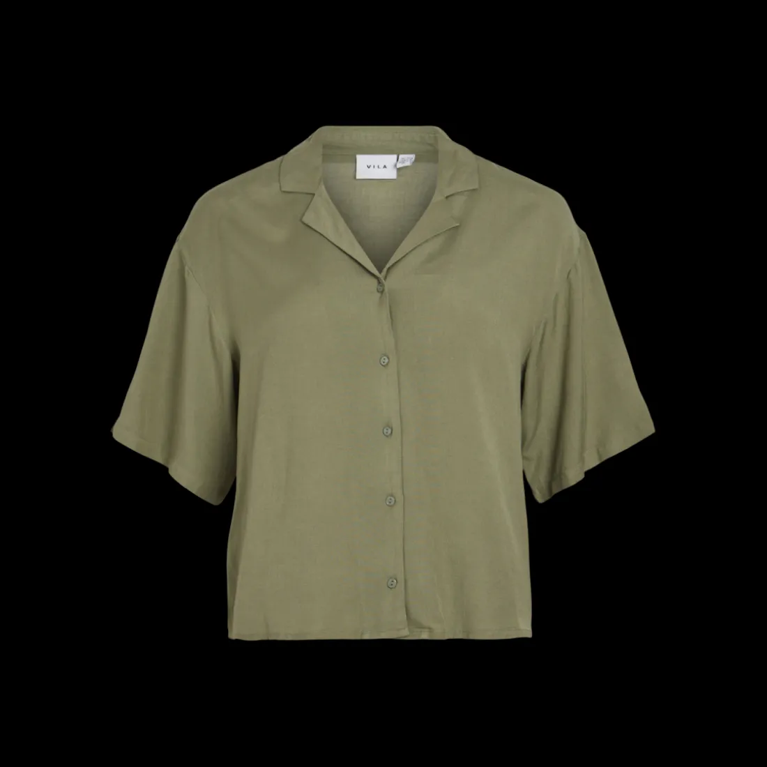 Blouse manches courtes vert Lyra en viscose