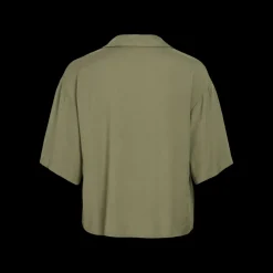 Blouse manches courtes vert Lyra en viscose
