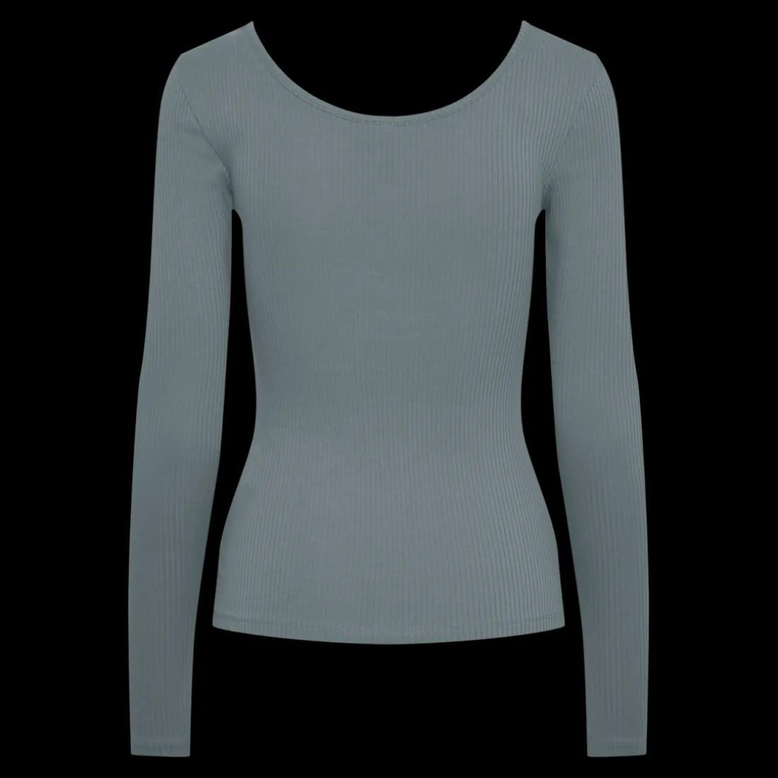 Blouse manches longues col rond gris
