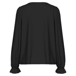 Blouse manches longues col en V Tiffany noir Pey
