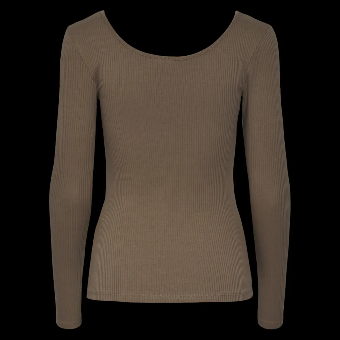 Blouse manches longues col rond marron