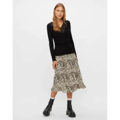 Blouse manches longues col en v noir Isa
