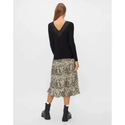Blouse manches longues col en v noir Isa