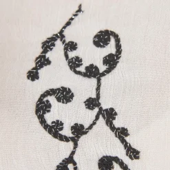 Blouse manches longues dentelle et broderie femme - écru blanc en viscose