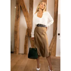Blouse manches longues détail dentelle Dan en viscose
