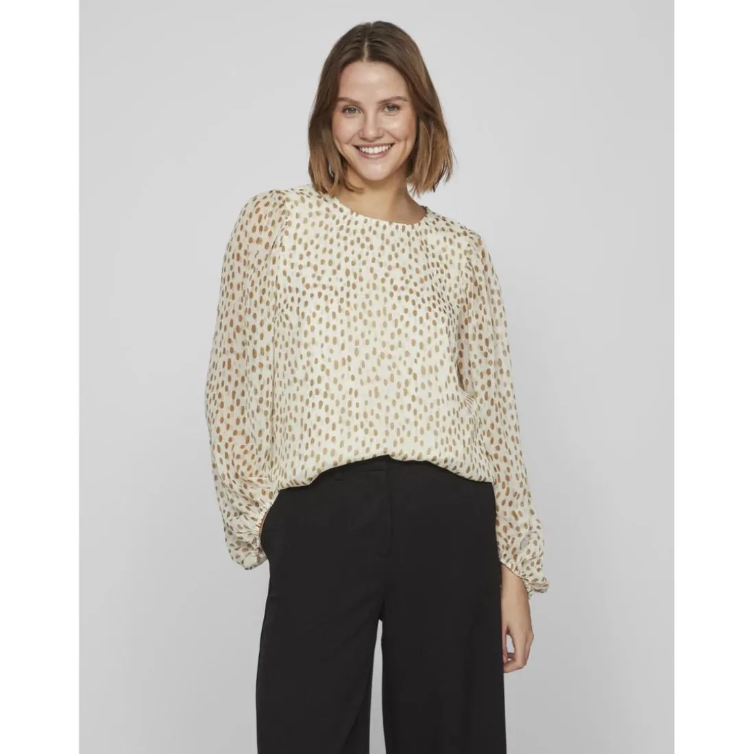 Blouse manches longues gris