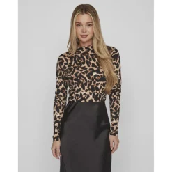 Blouse manches longues marron clair