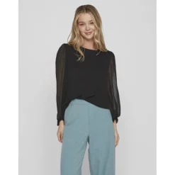 Blouse manches longues noir Hope