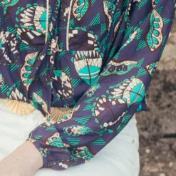 Blouse manches longues Pipa Réédition bleu en viscose