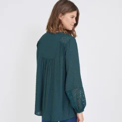Blouse manches longues plumetis Bells en viscose