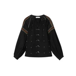 Blouse noire Sloane en coton