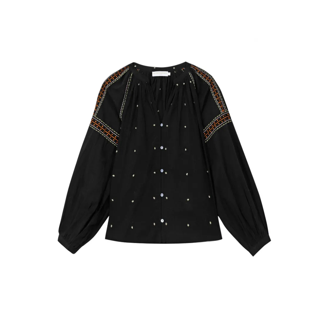 Blouse noire Sloane en coton