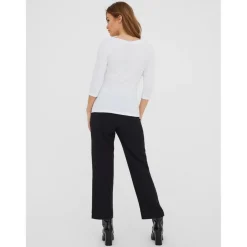 Blouse Regular Fit Col bateau Manches 3/4 Longueur regular blanc