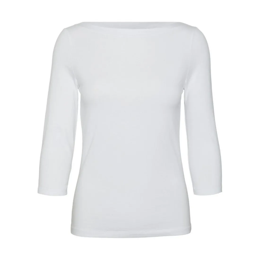 Blouse Regular Fit Col bateau Manches 3/4 Longueur regular blanc