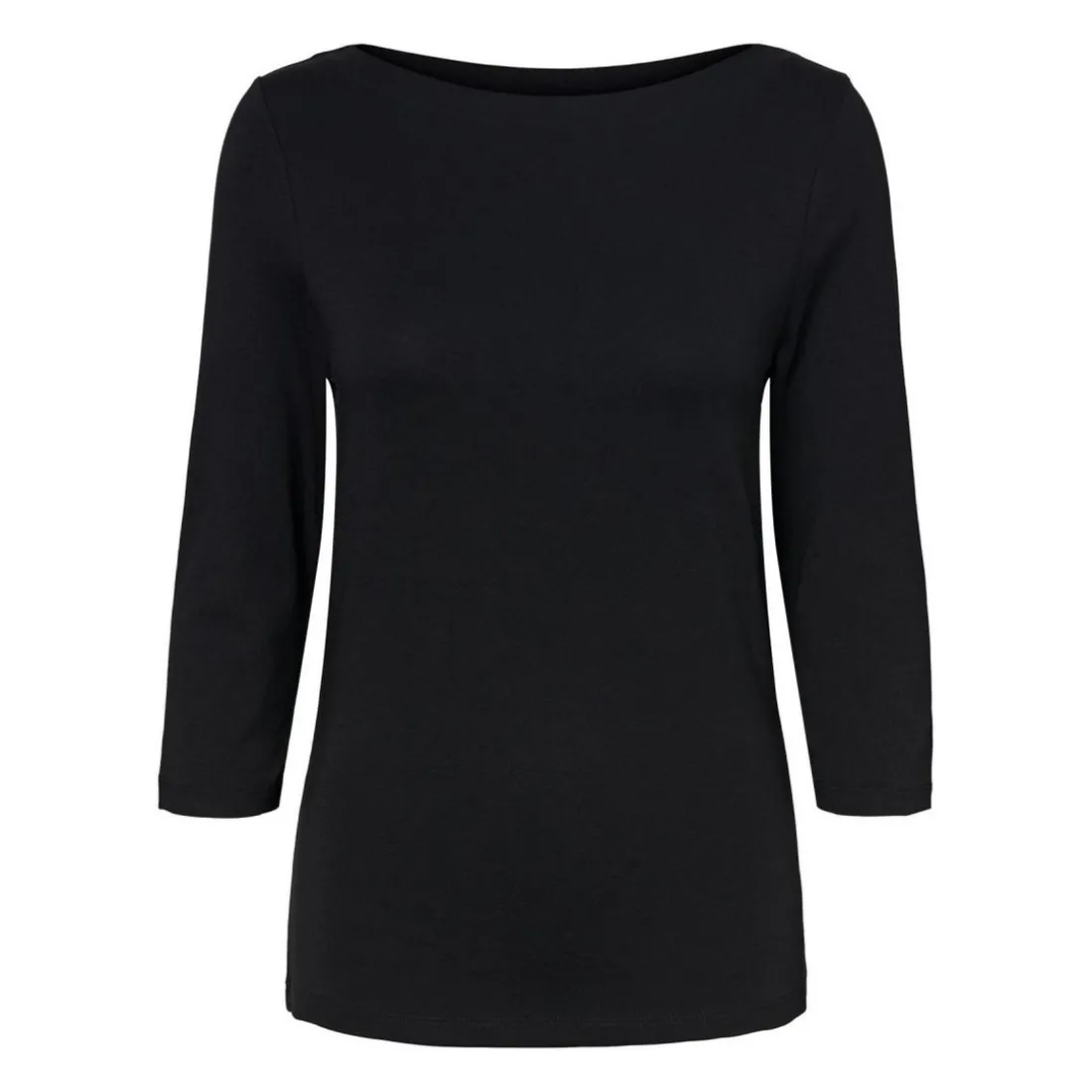 Blouse Regular Fit Col bateau Manches 3/4 Longueur regular noir