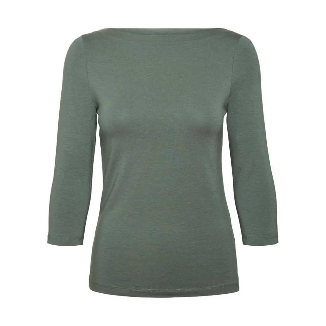 Blouse Regular Fit Col bateau Manches 3/4 Longueur regular vert Cate