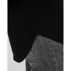 Blouse Regular Fit Col rond Manches courtes Longueur regular noir en viscose