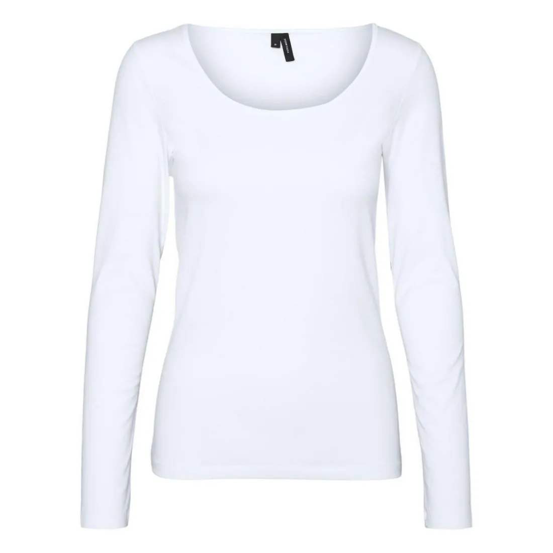 Blouse Slim Fit Col en U Manches longues blanc