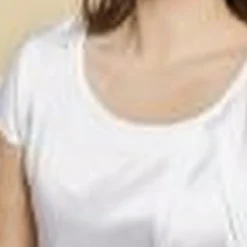 Blouse Unie Manches Courtes Femme blanc