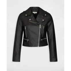 Blouson droit avec col cranté à revers