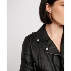 Blouson droit avec col cranté à revers