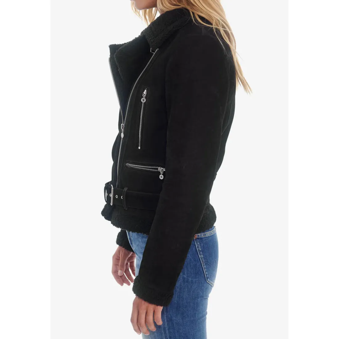 Blouson en cuir JUDITH noir