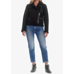 Blouson en cuir JUDITH noir