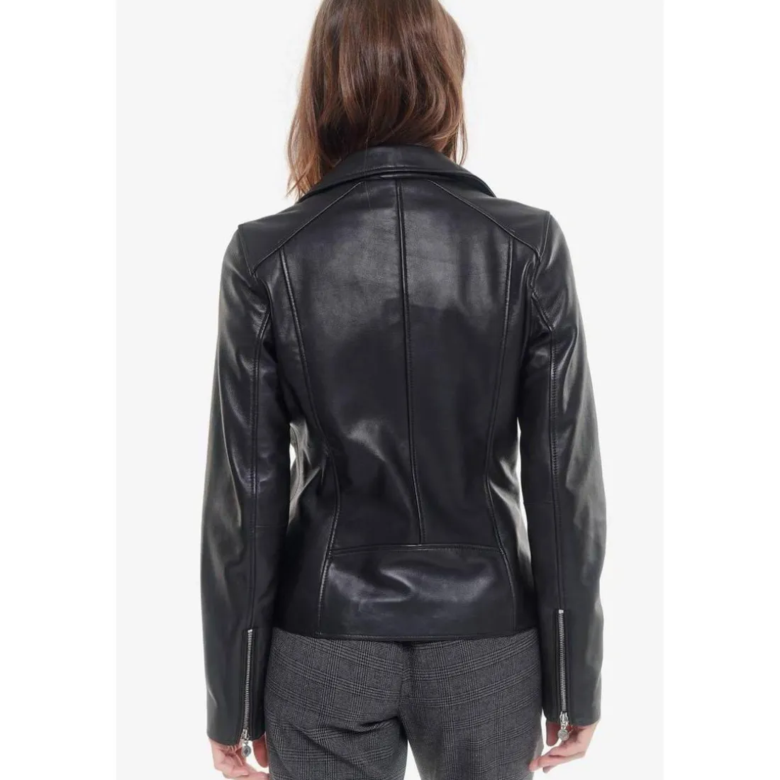Blouson en cuir NANCY noir