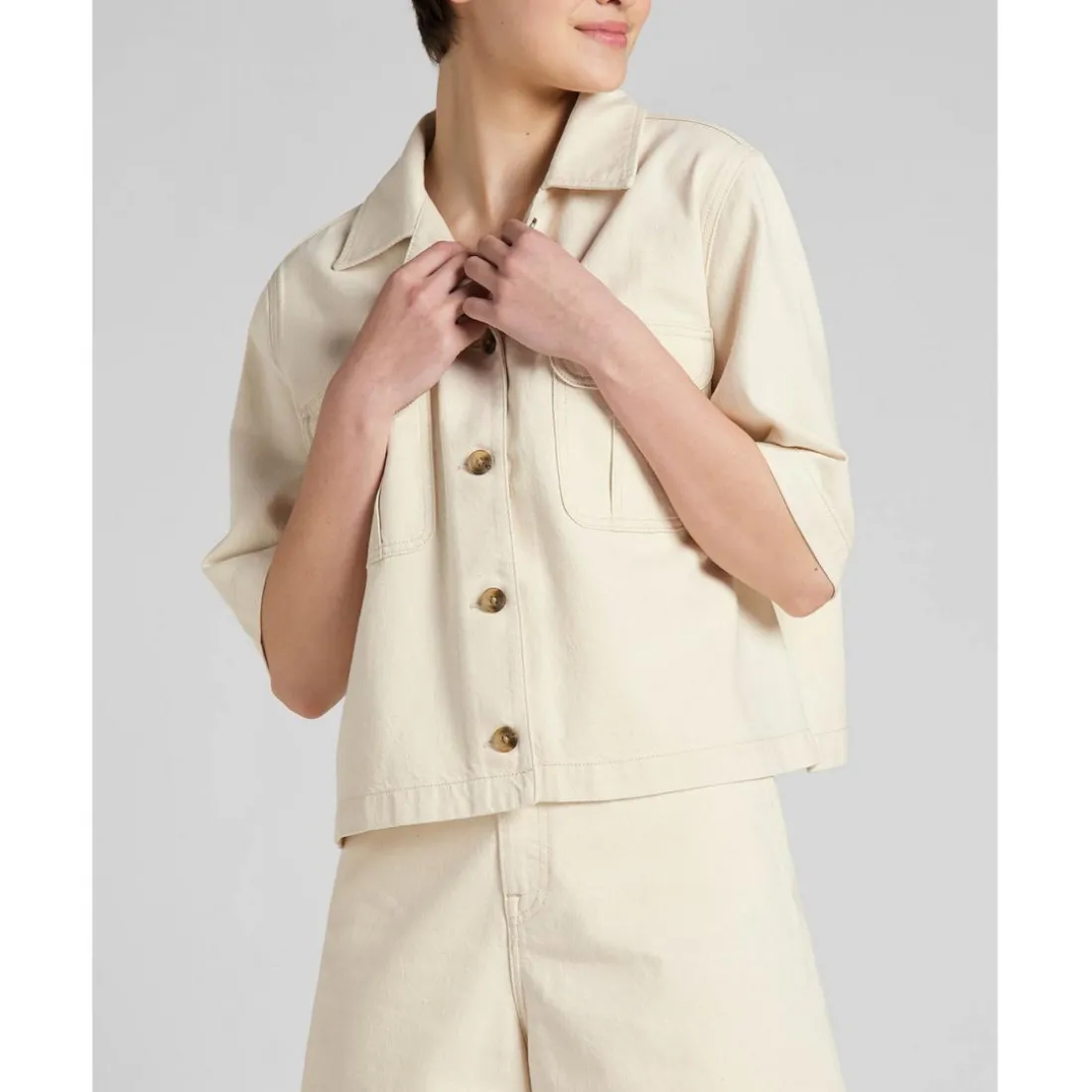 Blouson Femme en Coton écru