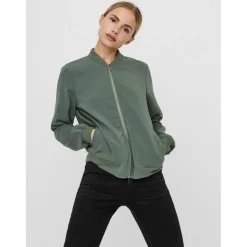 Bombers anti-froid Col rond Manches longues Longueur regular vert