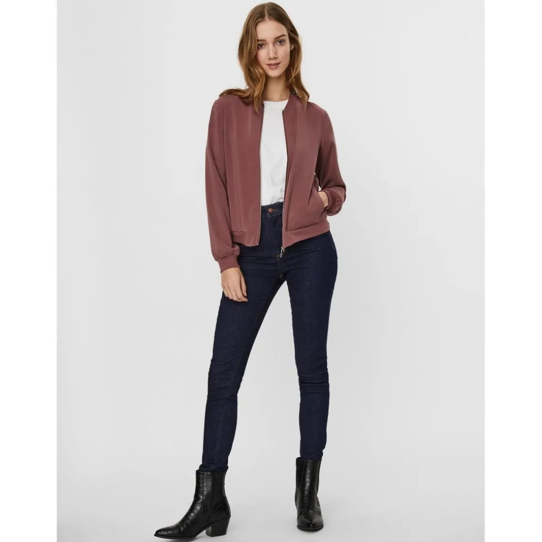 Bombers anti-froid Col rond Manches longues Longueur regular violet