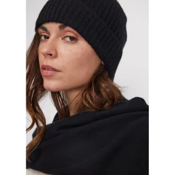 Bonnet unisexe en cachemire noir