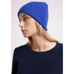 Bonnet unisexe en cachemire bleu roi