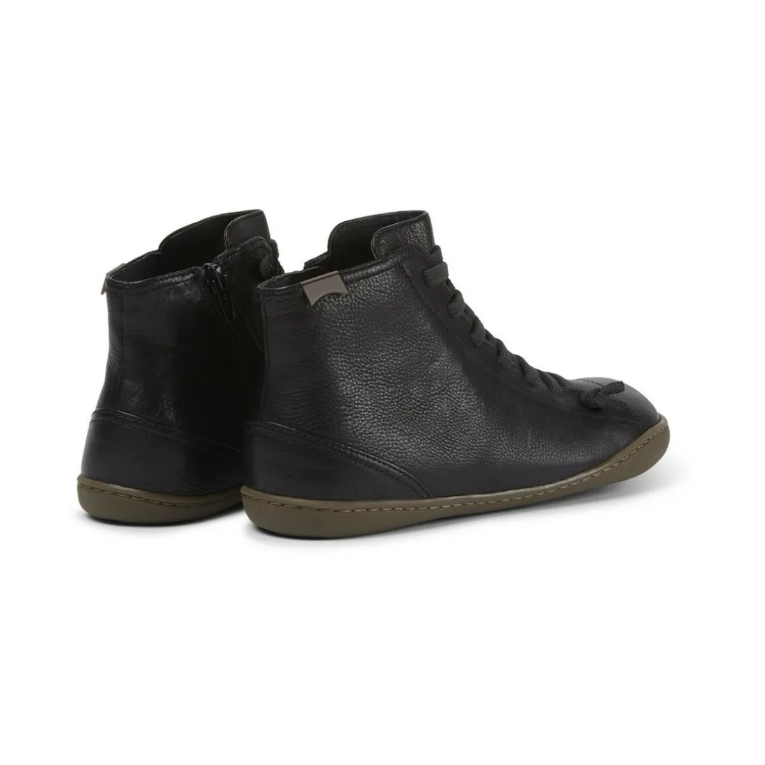 Boots à zip élastique Peu noir en cuir